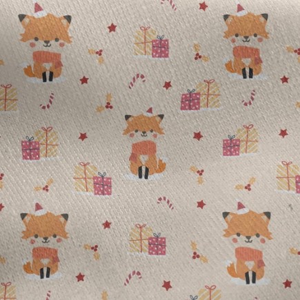 禮物與狐狸刷毛布(幅寬150公分)