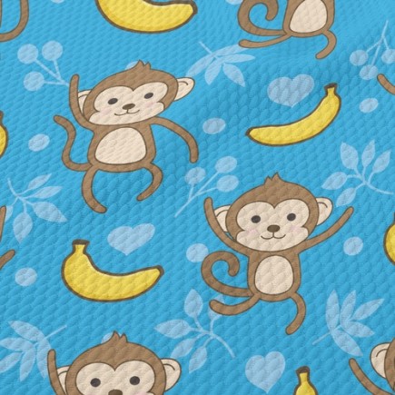 開心猴子香蕉舞泡泡布(幅寬160公分)