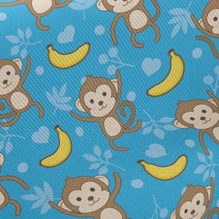 開心猴子香蕉舞斜紋布(幅寬150公分)