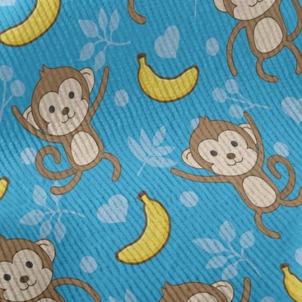 開心猴子香蕉舞燈芯絨(幅寬150公分)
