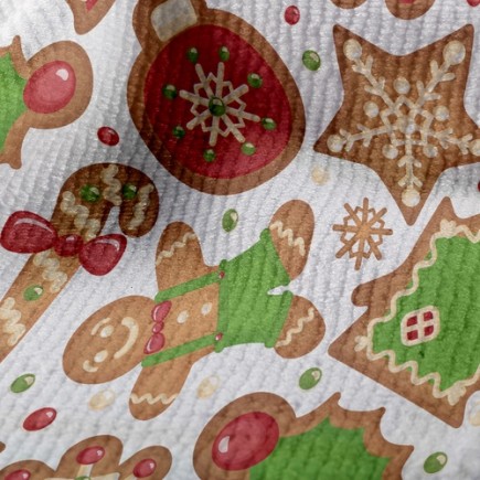 聖誕餅乾巧克力豆毛巾布(幅寬160公分)