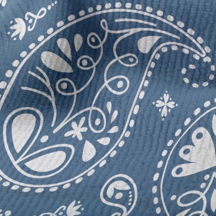 經典風格渦紋花毛巾布(幅寬160公分)