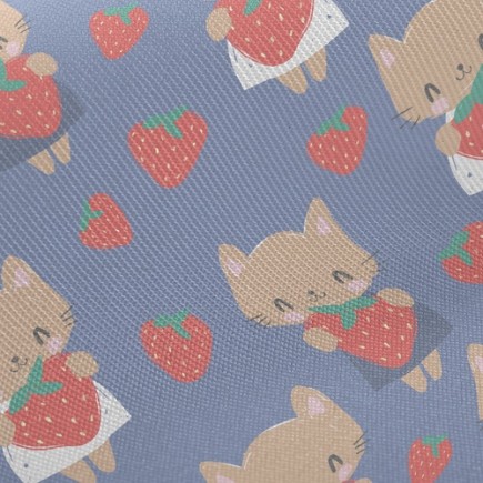 愛吃草莓貓斜紋布(幅寬150公分)