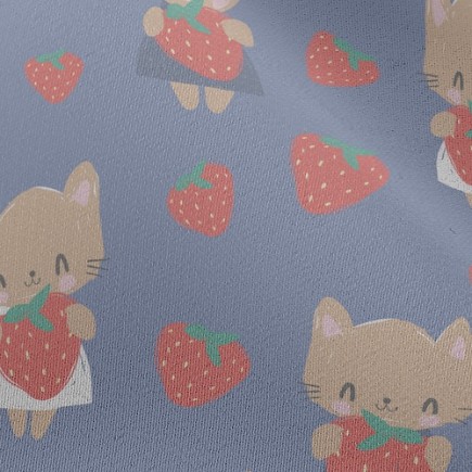 愛吃草莓貓雪紡布(幅寬150公分)