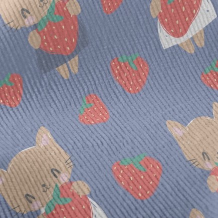 愛吃草莓貓燈芯絨(幅寬150公分)