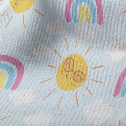 炎熱的太陽與彩虹毛巾布(幅寬160公分)
