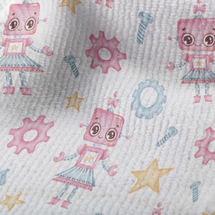 小幫手機器人女孩毛巾布(幅寬160公分)