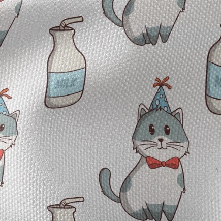 小貓咪愛牛奶帆布(幅寬150公分)