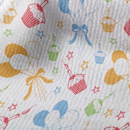 氣球生日派對毛巾布(幅寬160公分)