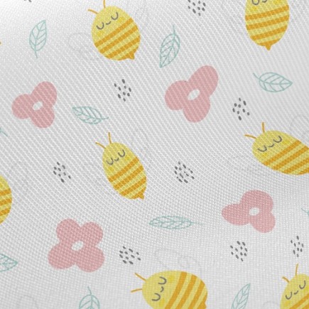 蜜蜂和小花斜紋布(幅寬150公分)