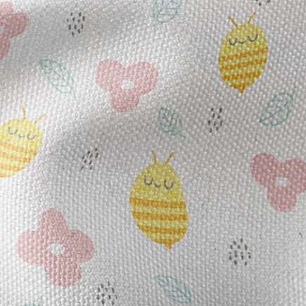 蜜蜂和小花帆布(幅寬150公分)