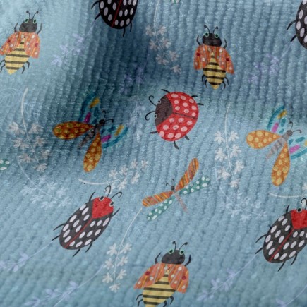 瓢蟲與蜻蜓毛巾布(幅寬160公分)