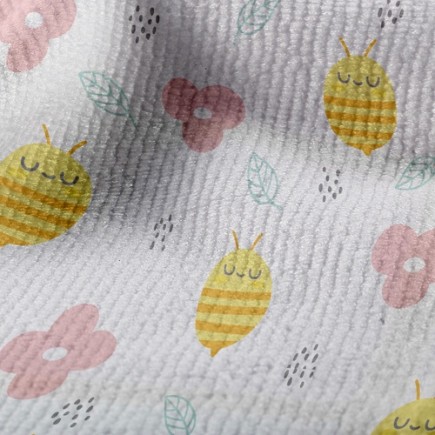 蜜蜂和小花毛巾布(幅寬160公分)