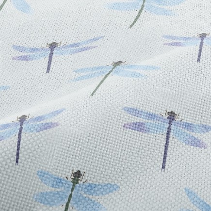 藍色蜻蜓麻布(幅寬150公分)