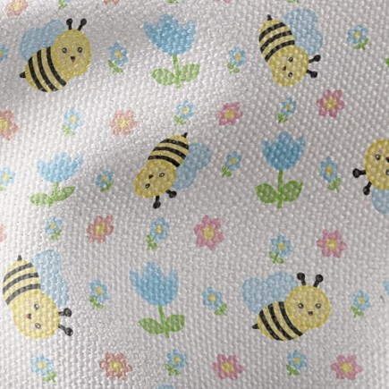 鬱金香與蜜蜂帆布(幅寬150公分)