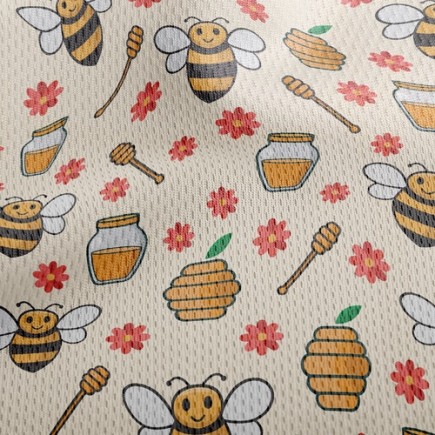 甜甜蜂蜜和蜜蜂鳥眼布(幅寬160公分)