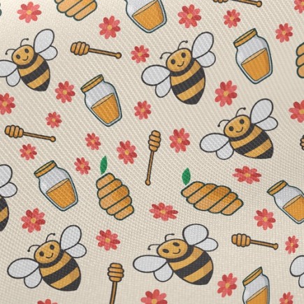 甜甜蜂蜜和蜜蜂斜紋布(幅寬150公分)