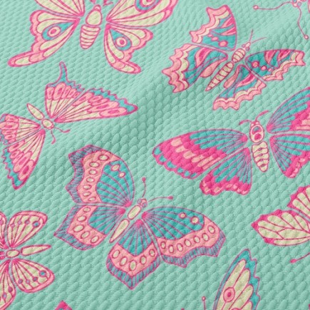 粉色蝴蝶泡泡布(幅寬160公分)