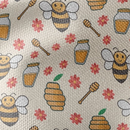 甜甜蜂蜜和蜜蜂帆布(幅寬150公分)