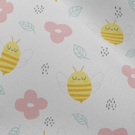 蜜蜂和小花雪紡布(幅寬150公分)