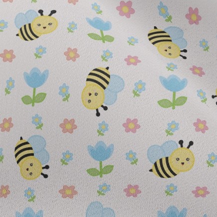 鬱金香與蜜蜂雪紡布(幅寬150公分)