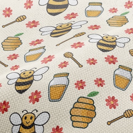 甜甜蜂蜜和蜜蜂麻布(幅寬150公分)