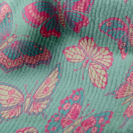 粉色蝴蝶毛巾布(幅寬160公分)