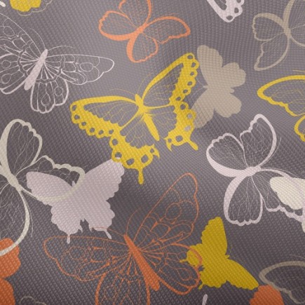 色彩鮮明的蝴蝶雙斜布(幅寬150公分)