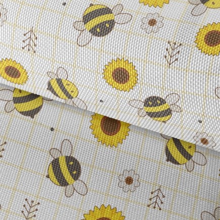 蜜蜂和向日葵牛津布(幅寬150公分)