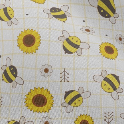 蜜蜂和向日葵雪紡布(幅寬150公分)
