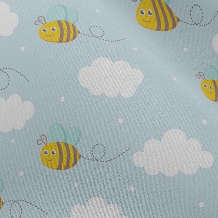 蜜蜂白雲雪紡布(幅寬150公分)