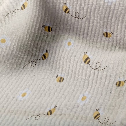 小白花蜜蜂毛巾布(幅寬160公分)