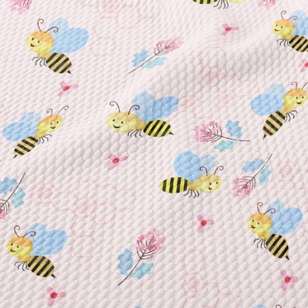 蜜蜂和花朵泡泡布(幅寬160公分)
