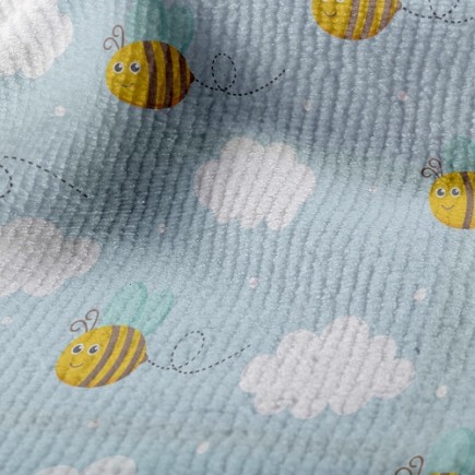 蜜蜂白雲毛巾布(幅寬160公分)
