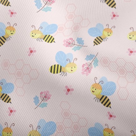 蜜蜂和花朵雙斜布(幅寬150公分)