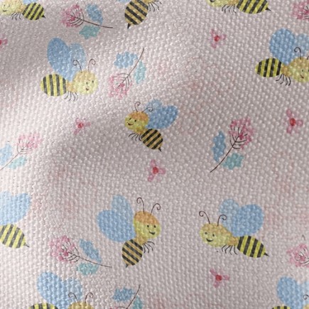 蜜蜂和花朵帆布(幅寬150公分)