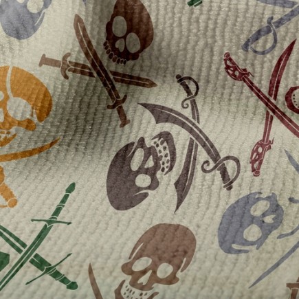七彩海盜骷髏毛巾布(幅寬160公分)