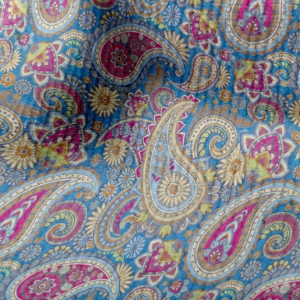 鮮豔色彩渦漩紋毛巾布(幅寬160公分)
