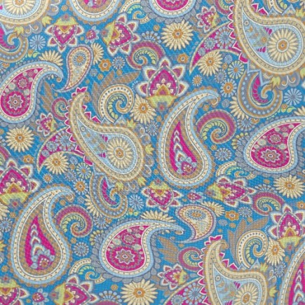 鮮豔色彩渦漩紋斜紋布(幅寬150公分)
