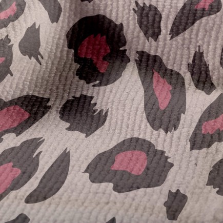 粉紅時尚豹紋毛巾布(幅寬160公分)
