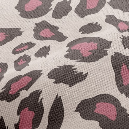 粉紅時尚豹紋麻布(幅寬150公分)