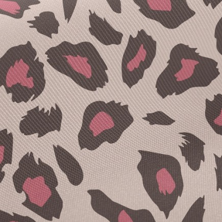 粉紅時尚豹紋斜紋布(幅寬150公分)