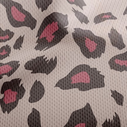 粉紅時尚豹紋鳥眼布(幅寬160公分)