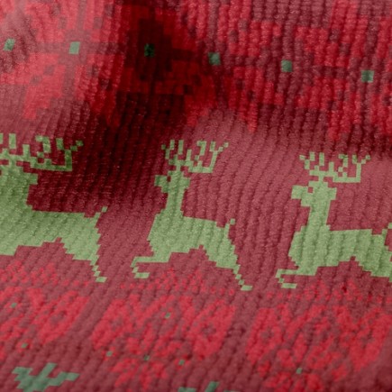 聖誕奔跑麋鹿毛巾布(幅寬160公分)