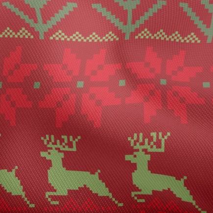 聖誕奔跑麋鹿雙斜布(幅寬150公分)