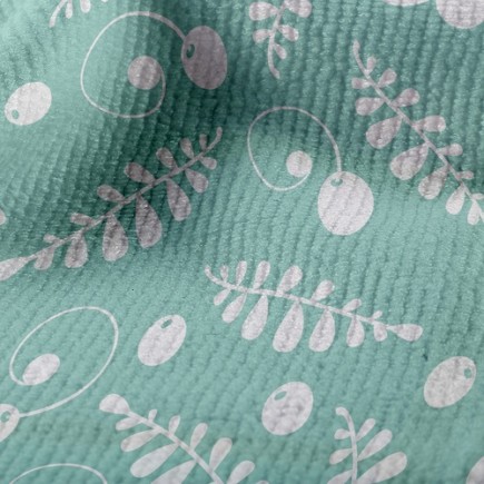 清新果實葉子毛巾布(幅寬160公分)