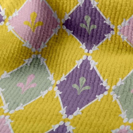 鮮豔方塊花紋毛巾布(幅寬160公分)
