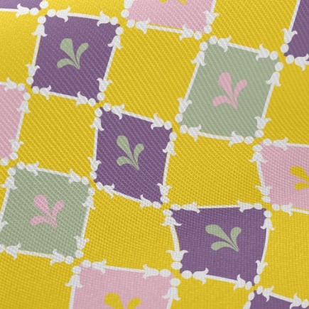 鮮豔方塊花紋斜紋布(幅寬150公分)