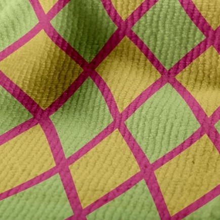 雙色拼接菱格毛巾布(幅寬160公分)