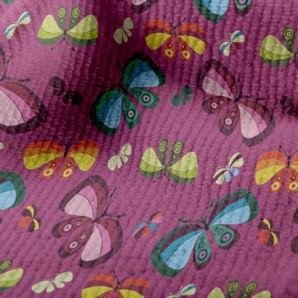 美麗蝴蝶家族毛巾布(幅寬160公分)